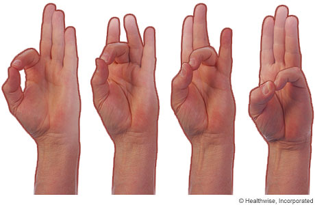 Ejercicios de tacto alternado entre los dedos de las manos para la osteoartritis