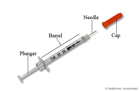 An insulin syringe
