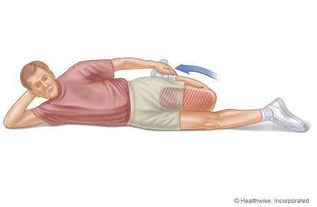 Picture of a person doing a quadriceps stretch