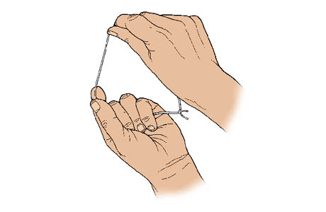 Imagen del método del lazo para usar el hilo dental