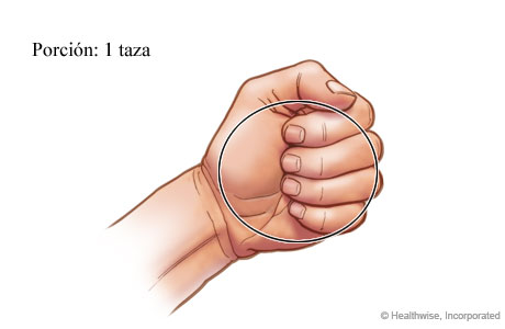 Un puño con la palma y cuatro dedos marcados por un círculo
